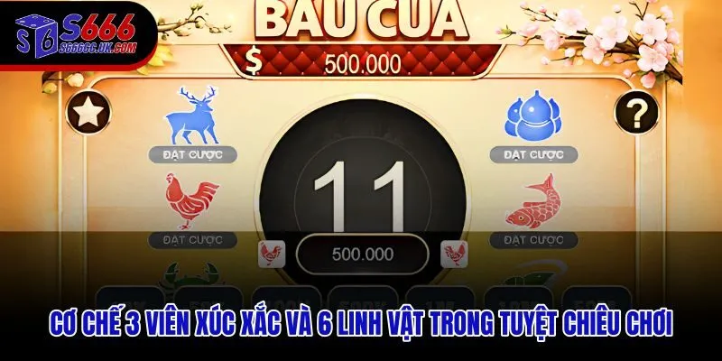 Cơ chế 3 xúc xắc và 6 linh vật tạo xác suất trúng mỗi ván
